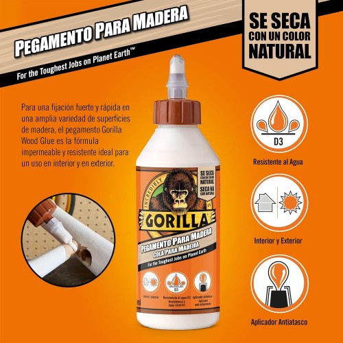 COLA BLANCA PARA MADERA GORILLA ( D3 ) 236 ml.